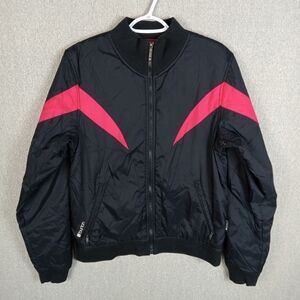 Vintage 90s Burton Snowboard Jacket Women’s Large Black Pink Bomber Gorpcore